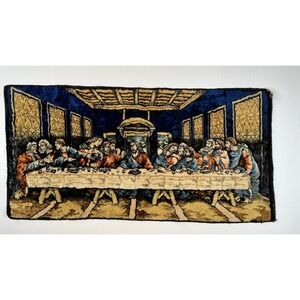 The Last Supper by Leonardo Da Vinci Plush Tapestry Textile Wall Art Rug